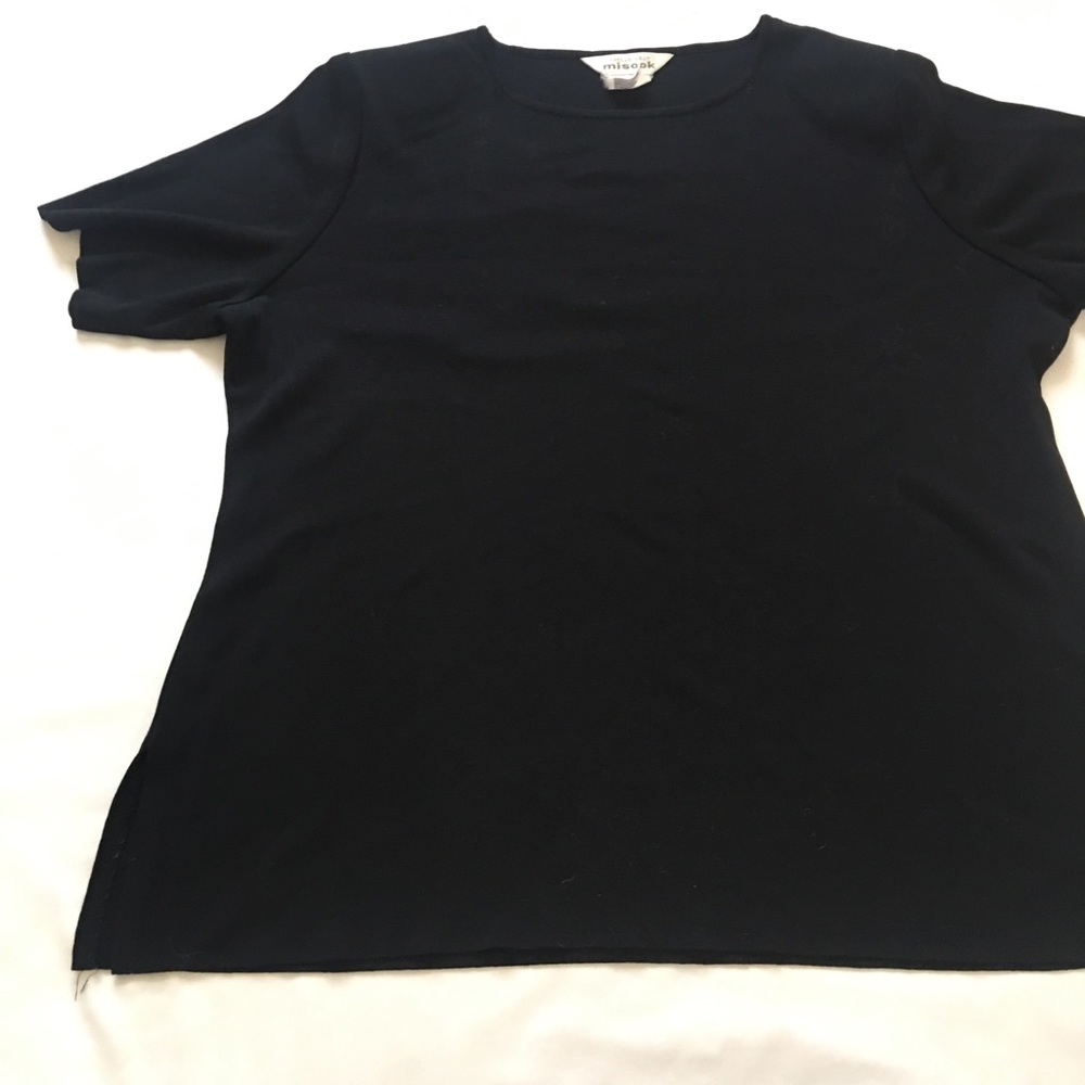 Misook Women's Black Short Sleeve top